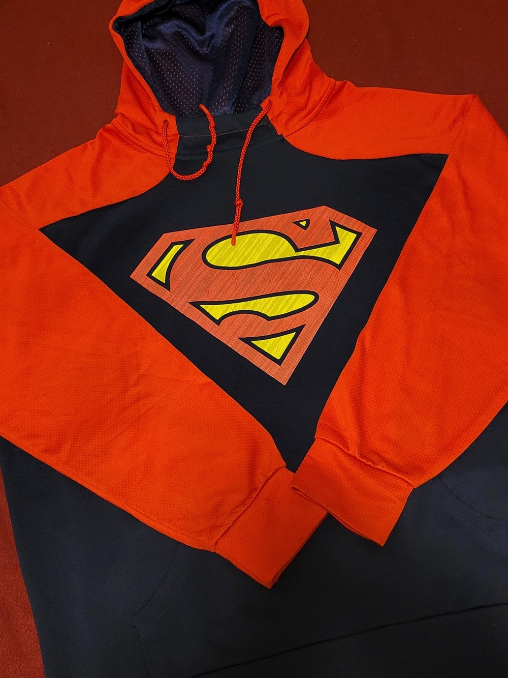 DC Comics Superman Pullover Hoodie in Red & Black